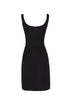 Square Collar Cut Out Black Mini Dress